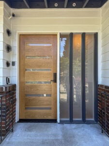 Exterior Oak Door with satin sidelites