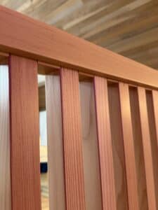 Fir guardrail close-up